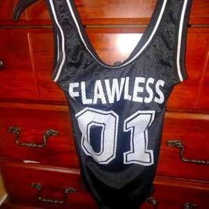 Womens V Neck Flawless Jersey Romper in black